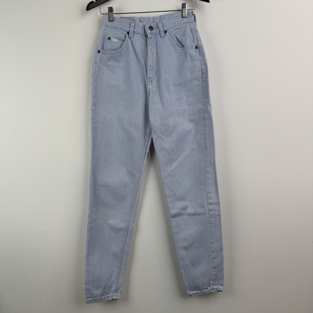 VTG Lee Jeans Womens 6 Med Blue Light Denim Wash‎ Mom Made in USA Minimalist 90s